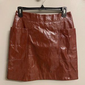 Maroon Pleather Skirt